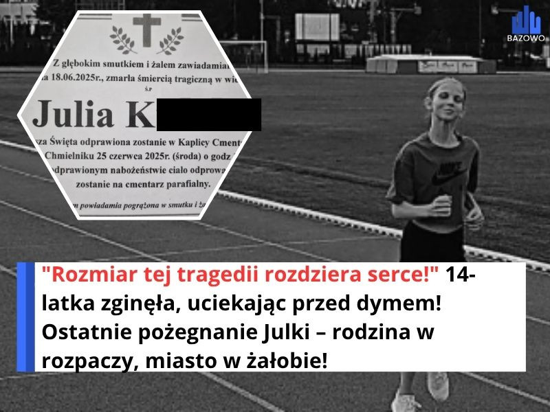 "Rozmiar tej tragedii rozdziera serce!" 14-latka zginęła, uciekając przed dymem! Ostatnie pożegnanie Julki – rodzina w rozpaczy, miasto w żałobie!
